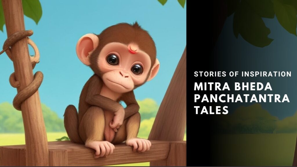 mitra bheda panchatantra, panchatantra stories in english, The Monkey and the Wedge