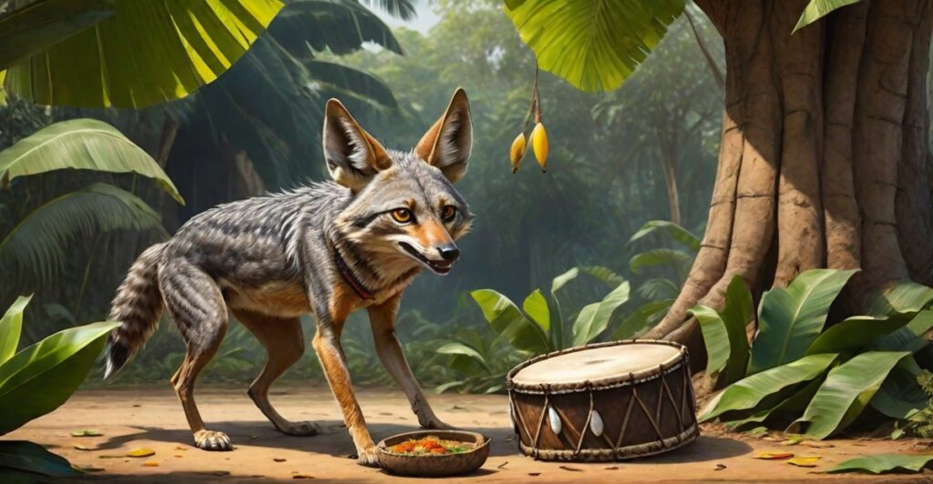 a hungry jackal story,
the jackal and the drum,
panchatantra stories in english, pancha tantra,
the jackal and the drum story, panchatantra stories for kids